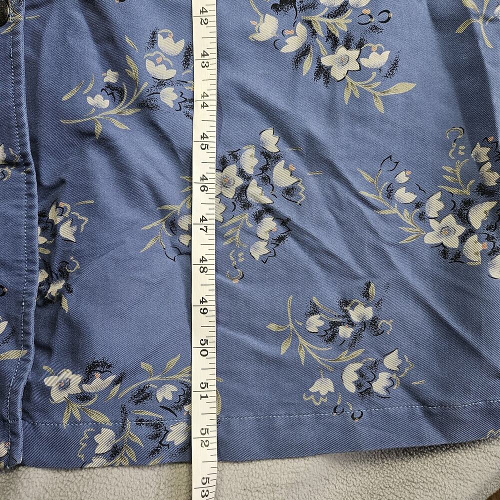 Directives Maxi Dress Womens L Blue Floral Cottagecore Prairie Button Down 90s - Picture 11 of 12